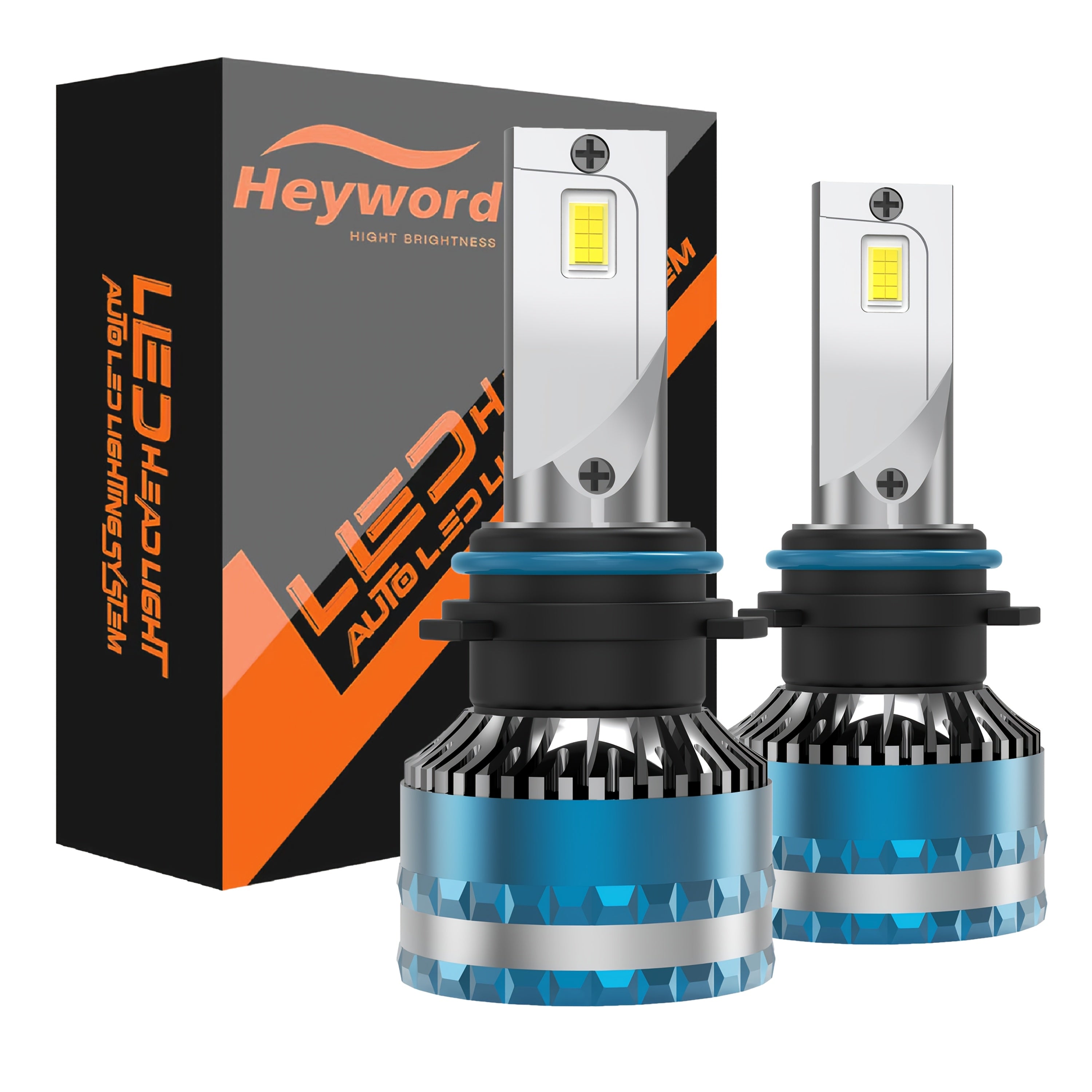 Heyword 2-Pack LED Headlight Bulbs - Compatible with H11, H7, H4 | Super Bright White Light | Easy Installation | High/Low Beam Integrated | Fits Most Cars and Motorcycles