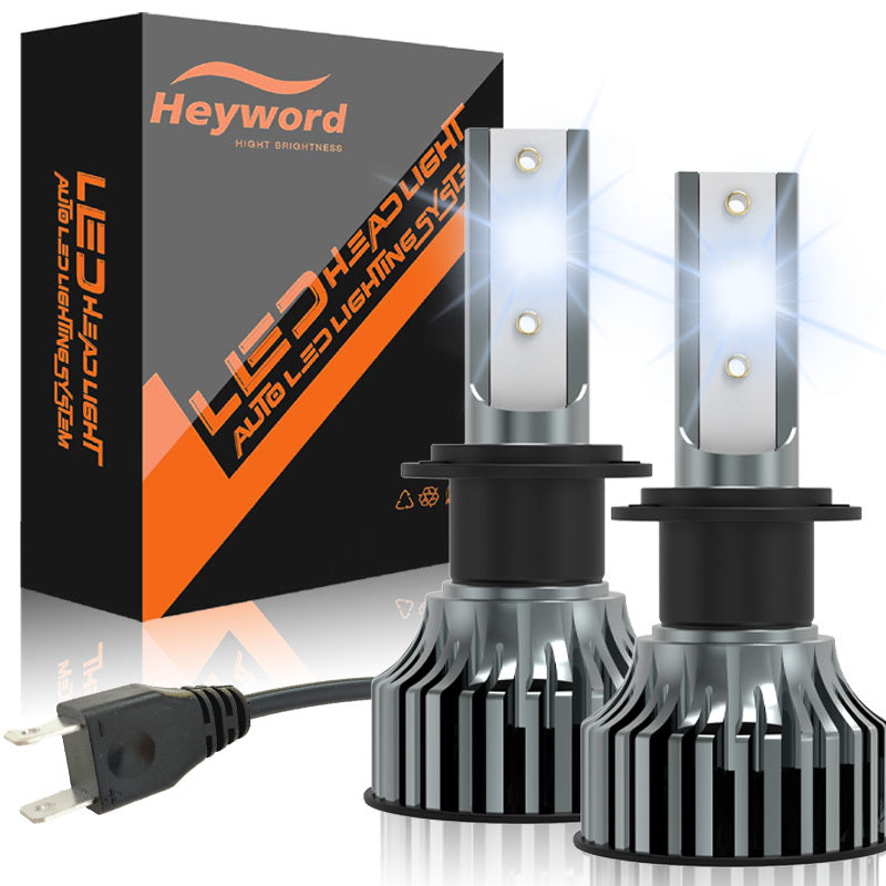 Heyword 2 Sets H7, H1, H3, H4, H8/H9/H11, 9005, 9006, 9012 LED Car Headlight Fog Light, Low Beam, High Beam, Color Temperatures: 4300K/Warm Light, 3000K/Yellow Light, 8000K/Blue Light, 25000K/Ice Blue, 6000K/White Light