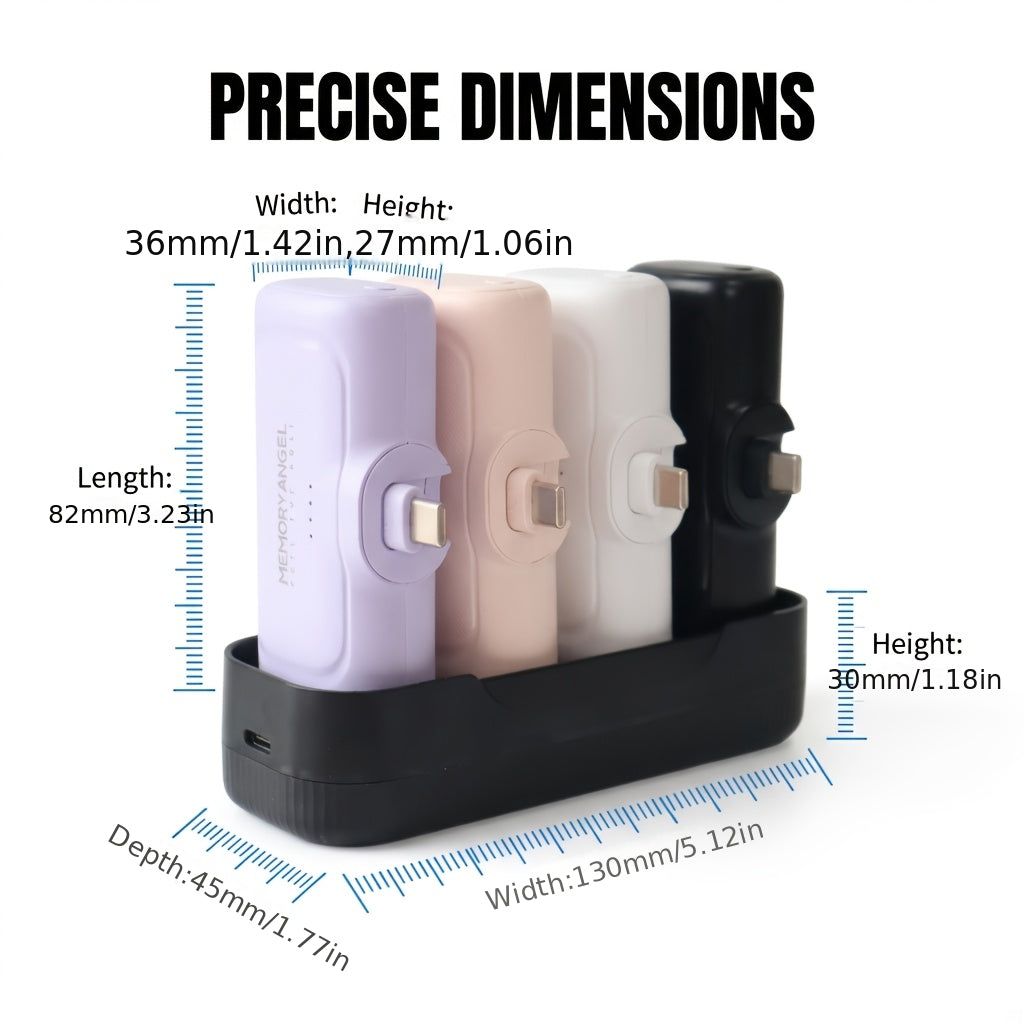 Four-in-one Set 22.5W Fast Charging 20000mAh Mini Portable Charger | 5000mAh*4pcs USB-C Power Bank with Charging Station, Compact Design, Ideal for Daily Use Or Travel, Rechargeable Lithium-Polymer Battery