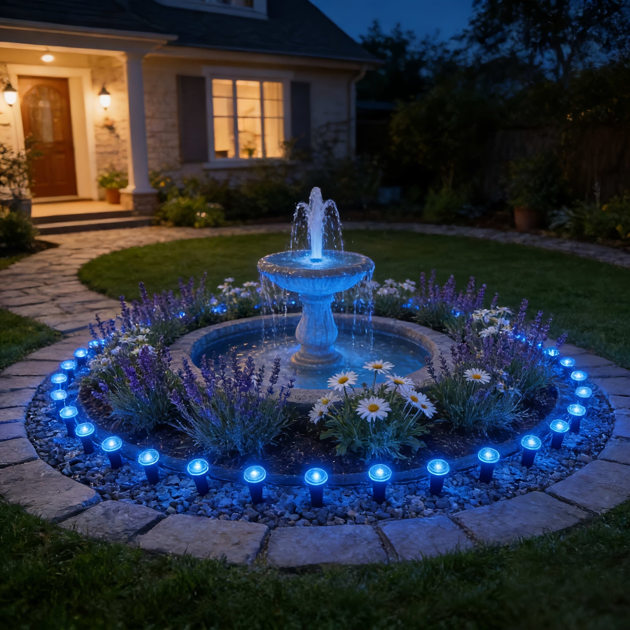 30 LED Outdoor Solar Lawn Light, IP44 Waterproof Ground Insert Lamp, String Lights for Garden Path, Patio, Lawn, Camping, Party, Wedding, Festival Decoration