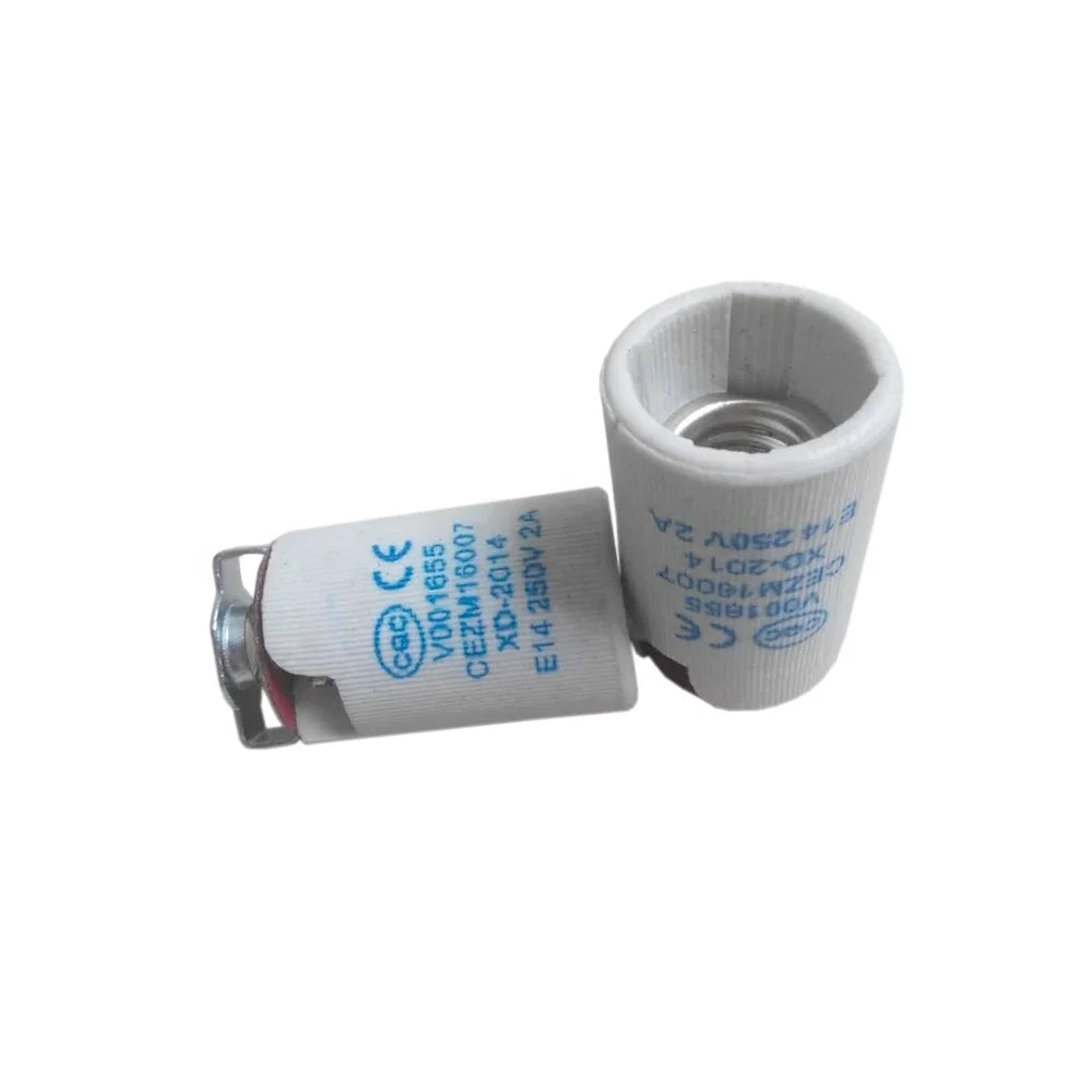 b2b CE certified E14 lampholder ceramic screw bulb factory price E14 lamp holder ceramic base without cable