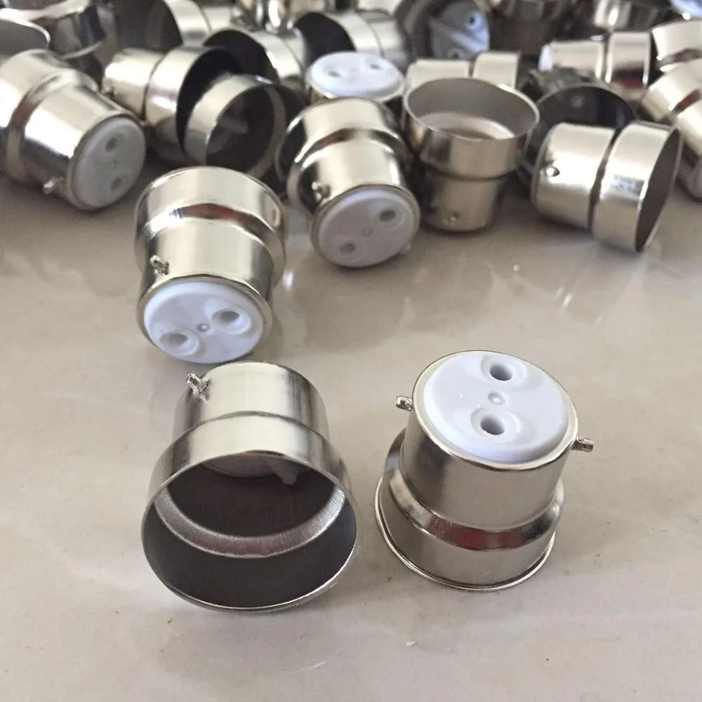 b2b Hot sale B22 cap solderless lamp cap iron plated lamp holder