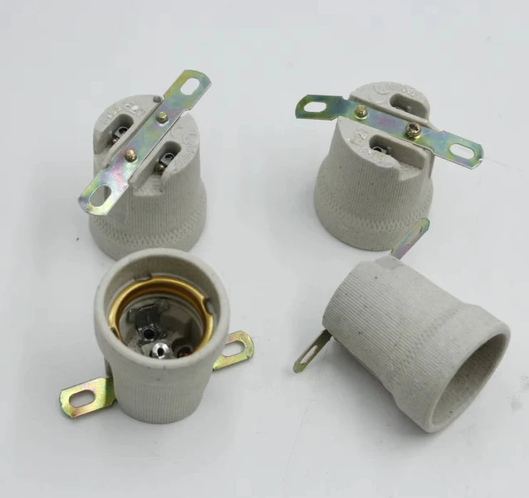 B2B Electric Decorative Ceramic Lamp Holder - E27 Ceramic Light Socket for Lighting Accessories  French: Douille céramique décorative électrique E27 - Accessoires d'éclairage pour prise en céramique B2B