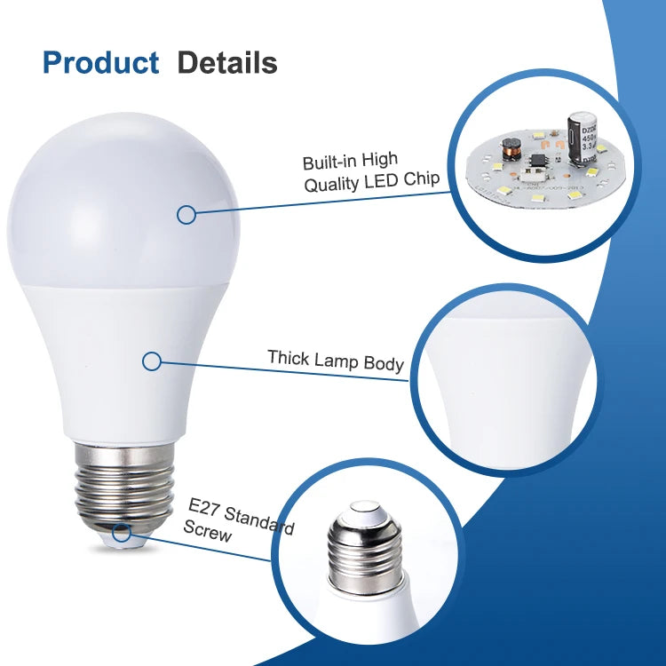 b2b China white aluminum body LED bulb raw material wholesale SKD kit 7W 12W 15W 18W LED bulb