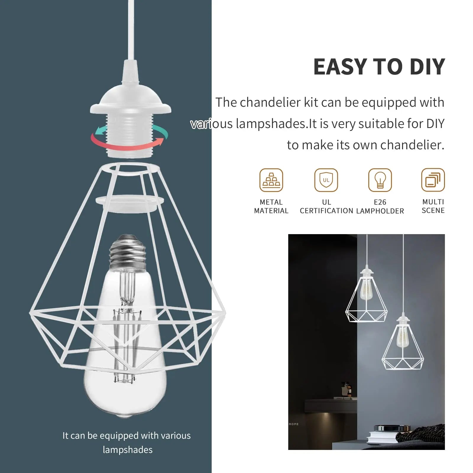 b2b high-quality E27 lamp holder large screw base exposed mounting lamp holder lampshade fixing LED bulb lighting accessories