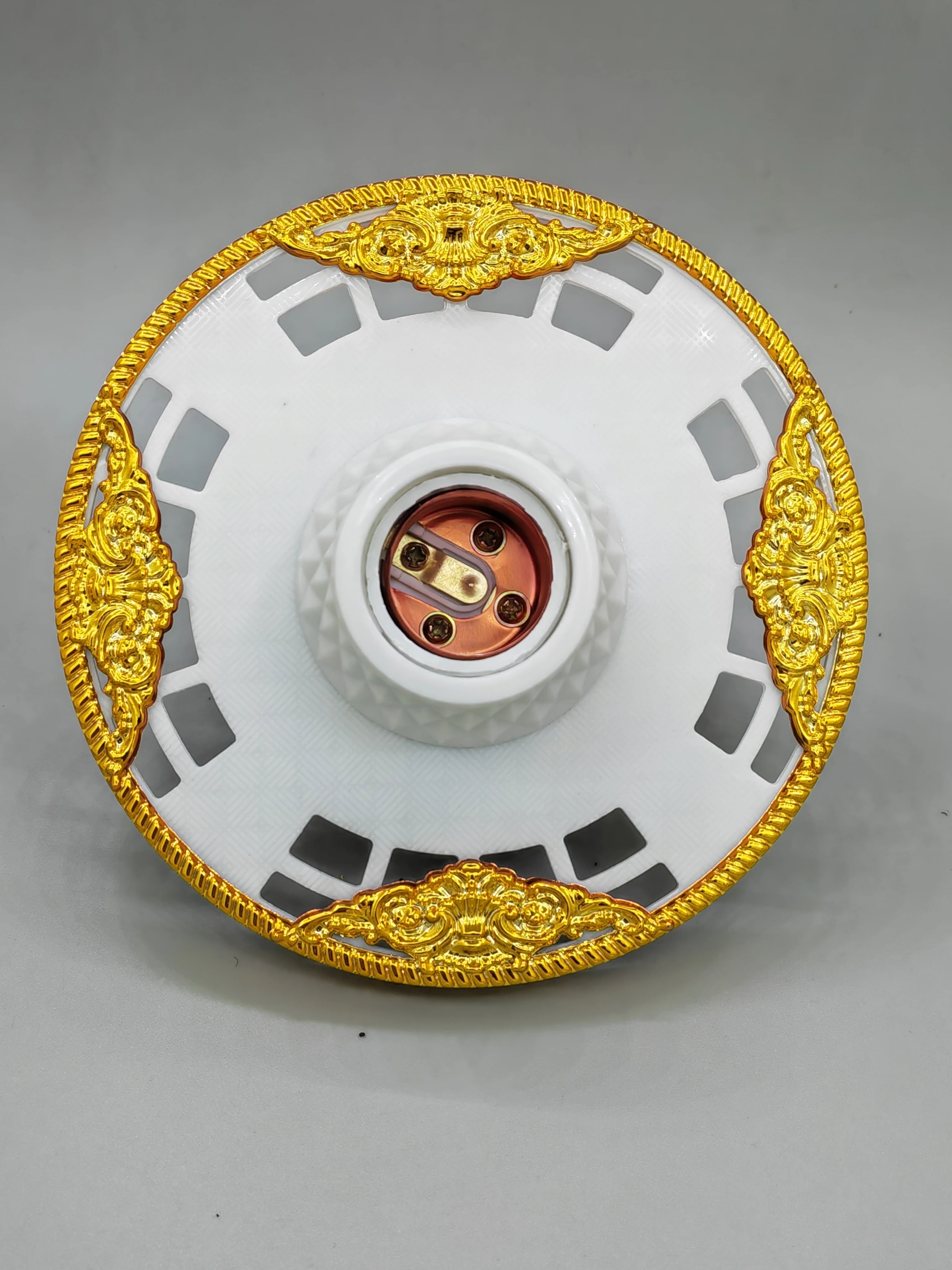 B2B European E27 Screw Socket, Vintage Round Screw Socket, Palace-Style DIY Universal Lamp Energy-Saving Lamp Holder