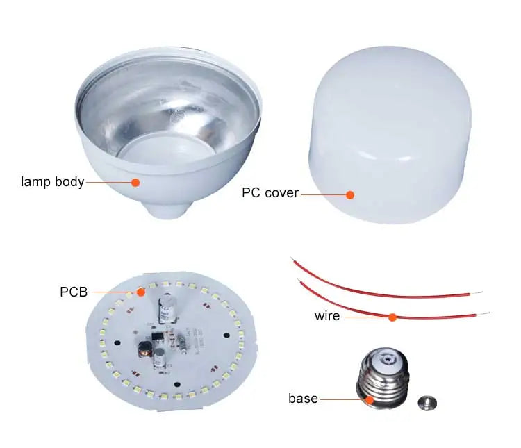 b2b Whole sale unassembled SKD CKD 5W 10W 15W 20W 30W 60W E27 Dob A LED T-bulb parts LED...