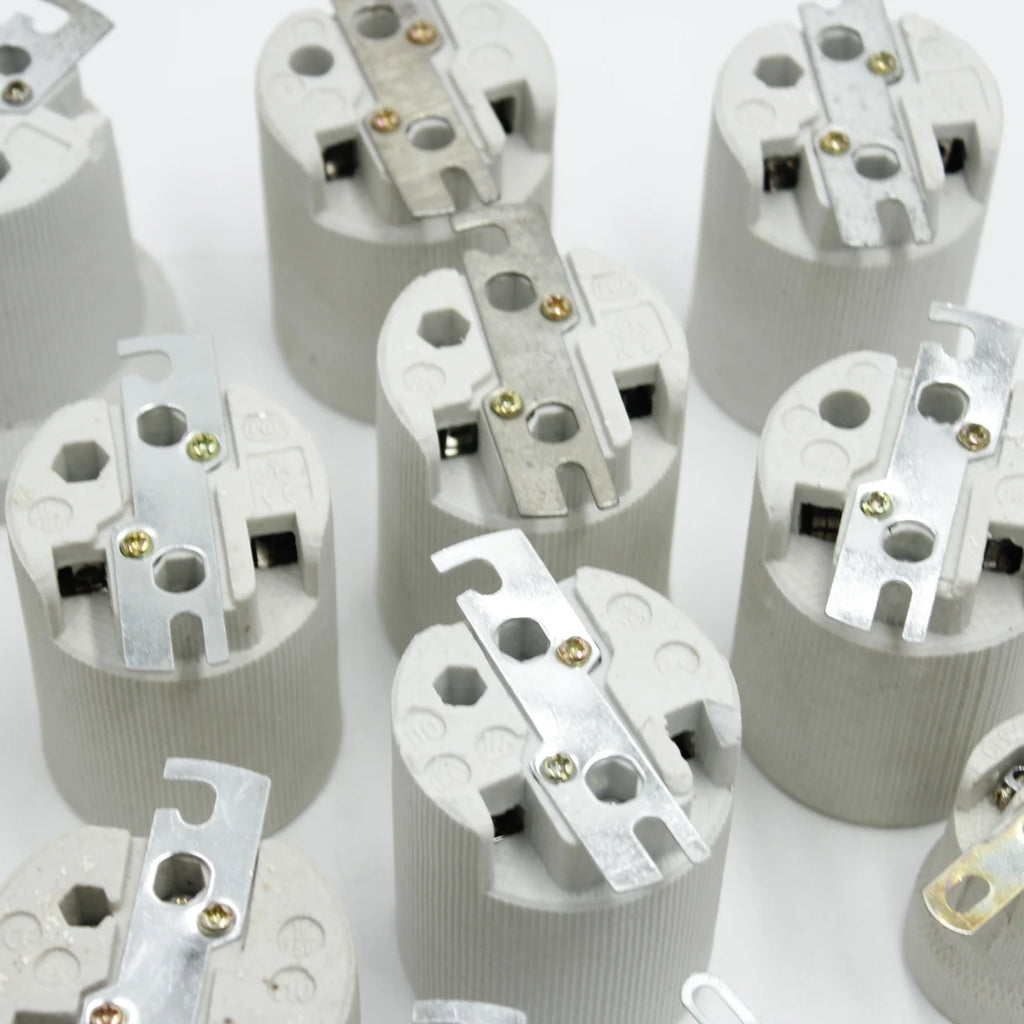 B2B Electric Decorative Ceramic Lamp Holder - E27 Ceramic Light Socket for Lighting Accessories  French: Douille céramique décorative électrique E27 - Accessoires d'éclairage pour prise en céramique B2B