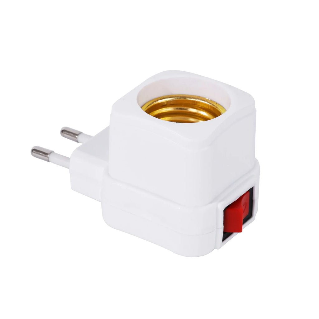 b2b LED bulb socket base holder EU US AU plug adapter on/off switch lighting accessories
