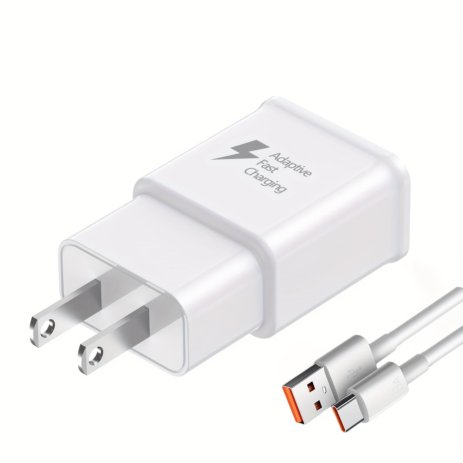 Charger Adapter Compatible with Samsung S25/S24/S23/S22/S22 Ultra/S21/S20/S10/S9/S8/S7/Edge/Note 10 Fast Charging (White, Black, Pack of 1/2)