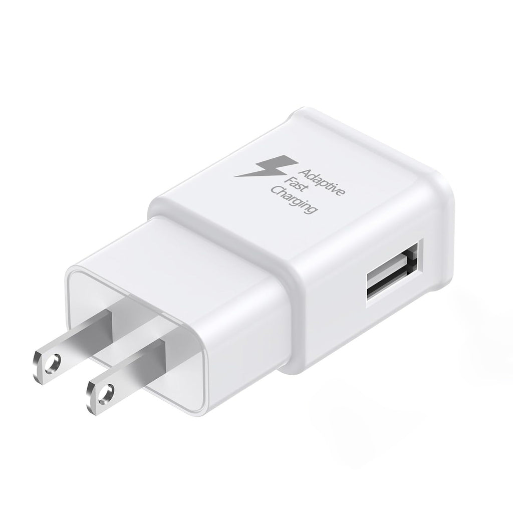 Charger Adapter Compatible with Samsung S25/S24/S23/S22/S22 Ultra/S21/S20/S10/S9/S8/S7/Edge/Note 10 Fast Charging (White, Black, Pack of 1/2)