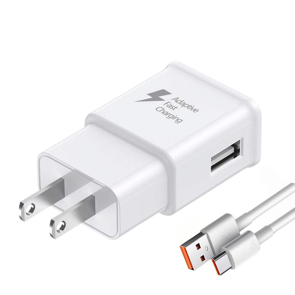 Charger Adapter Compatible with Samsung S25/S24/S23/S22/S22 Ultra/S21/S20/S10/S9/S8/S7/Edge/Note 10 Fast Charging (White, Black, Pack of 1/2)
