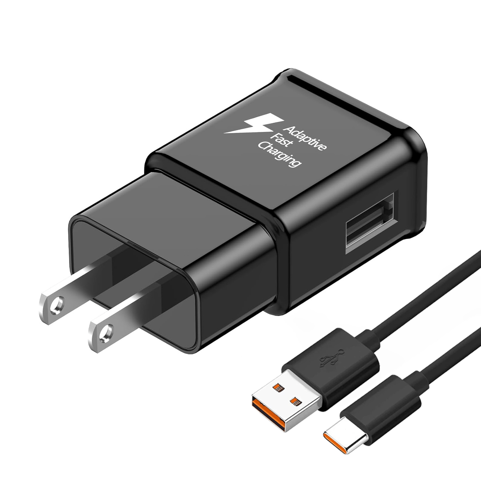 Charger Adapter Compatible with Samsung S25/S24/S23/S22/S22 Ultra/S21/S20/S10/S9/S8/S7/Edge/Note 10 Fast Charging (White, Black, Pack of 1/2)