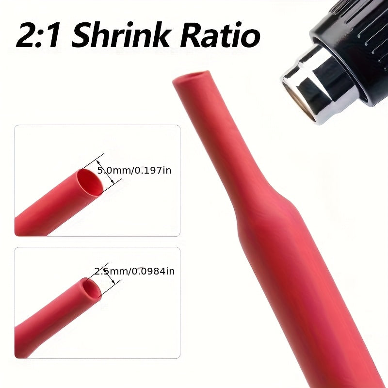 2:1 Shrink Ratio Heat Shrink Tubing Kit in Black, Red, Blue, Yellow, Green, White – Flame-Retardant Polyolefin Tubing for Wire Insulation & Electrical Connections. Each Color 1m (39.4 in) – Total 6m (236.22 in). Perfect for Cable Sleeve Installation