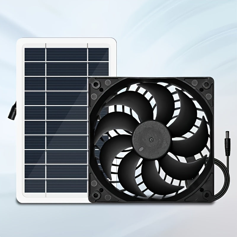 2W Portable Solar Fan, Solar Panel Fan Kit, Solar Powered Dual Fan Ventilation System, Specially Designed for Chicken Coop, Rabbit Hutch, Pet Shed, Greenhouse Air Purification, Tent, RV and Outdoor Workshop, Enhance Air Circulation
