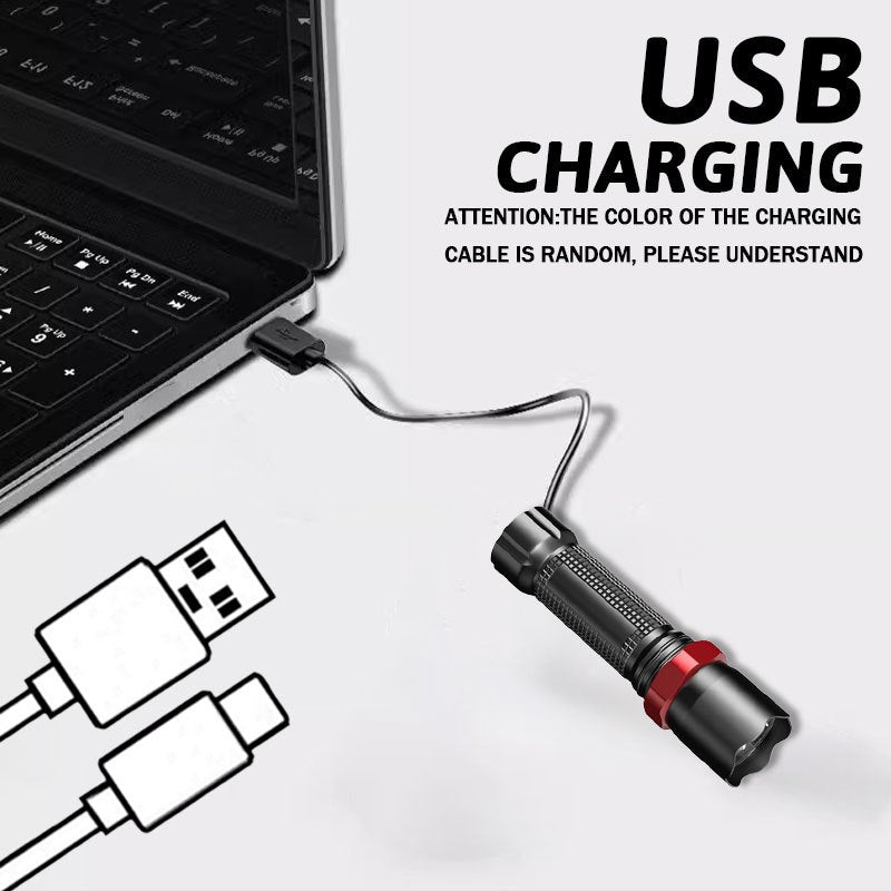 Portable Mini Red Flashlight, USB Rechargeable with 3 Light Modes, Lightweight Red LED Lamp Made of Plastic, Ideal for Camping, Travel and Hiking