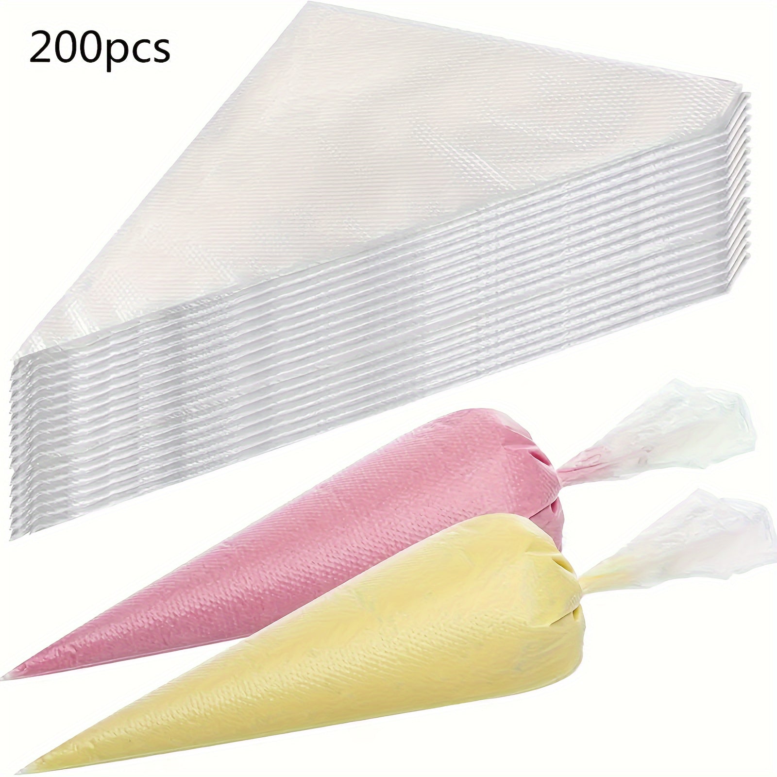 50/100/200Pcs Thickened Disposable Piping Bags, Icing Frosting Pastry Bags, Open Top Decorating Bags for Cake Dessert Decoration, Baking Kitchen Gadgets, Perfect for Cream Butter Cheese Dough Dessert Flower Making