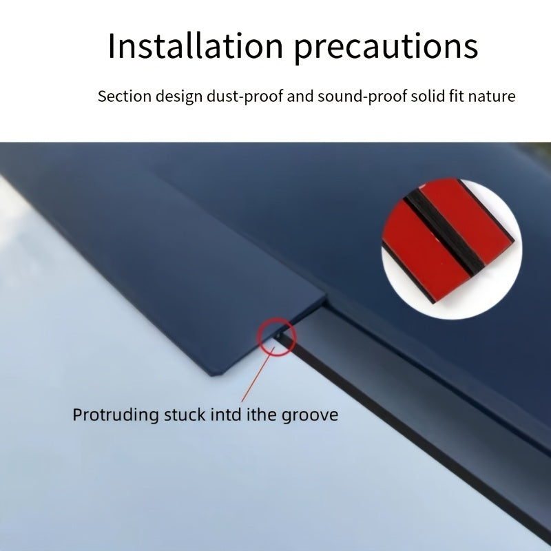 T-Shape Waterproof Rubber Seal Strip, 200cm – Durable ABS Auto Weatherstrip Sealant, for Sunroof & Rear Windshield, Universal Fit for Most Vehicles, Front Position