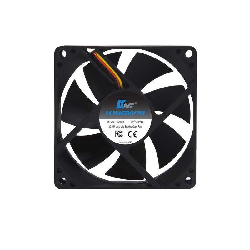 80mm CF-08LB Silent Cooling Fan, Long Life Bearing, Ultra Quiet High Efficiency Heat Dissipation, Excellent Ventilation for PC Case and CPU Heatsink