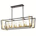 12-light modern linear rectangular pendant light for kitchen island