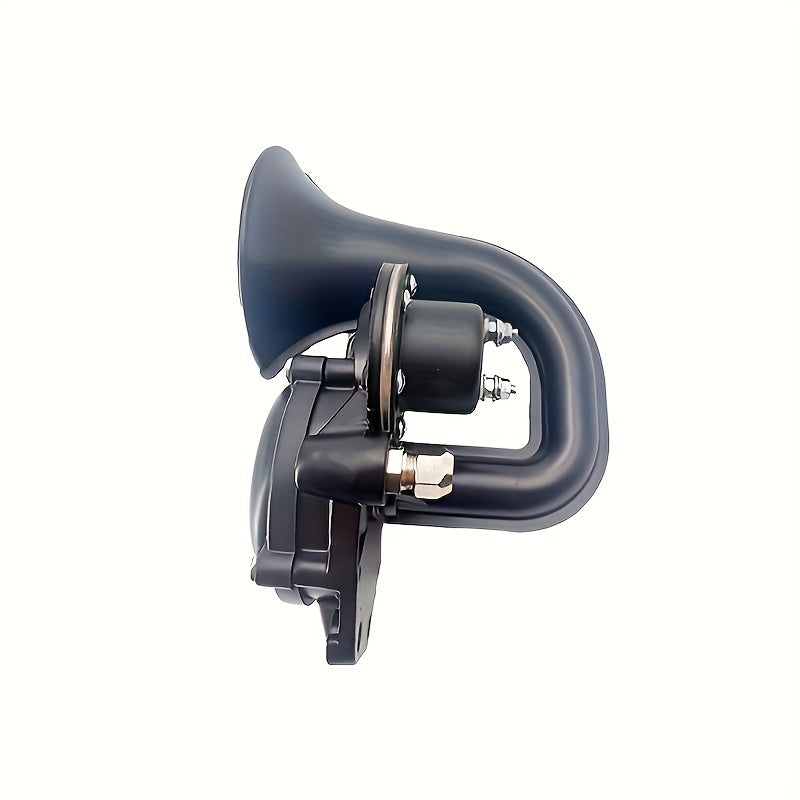 Drimore Super Loud Black Snail Air Horn for Trucks, Cars & Motorcycles - 12V/24V Electric Horn, Matte Finish, ABS & Metal Construction, 135dB Sound Level, Universal Fit for All Vehicles, Vehicle Air Horn