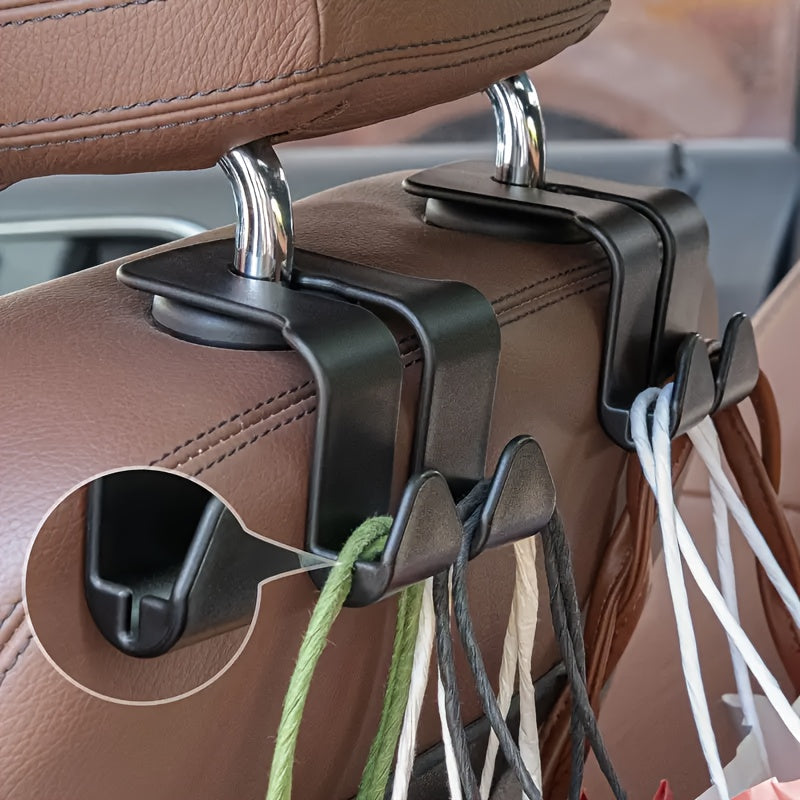 2pcs Multifunctional Storage Clip, Space-Saving, PVC Material, Universal Fit for All Vehicle Models - Perfect for Hanging Bags & Accessories, Interior Car Hook System | Sturdy Construction | Secure Clip Design