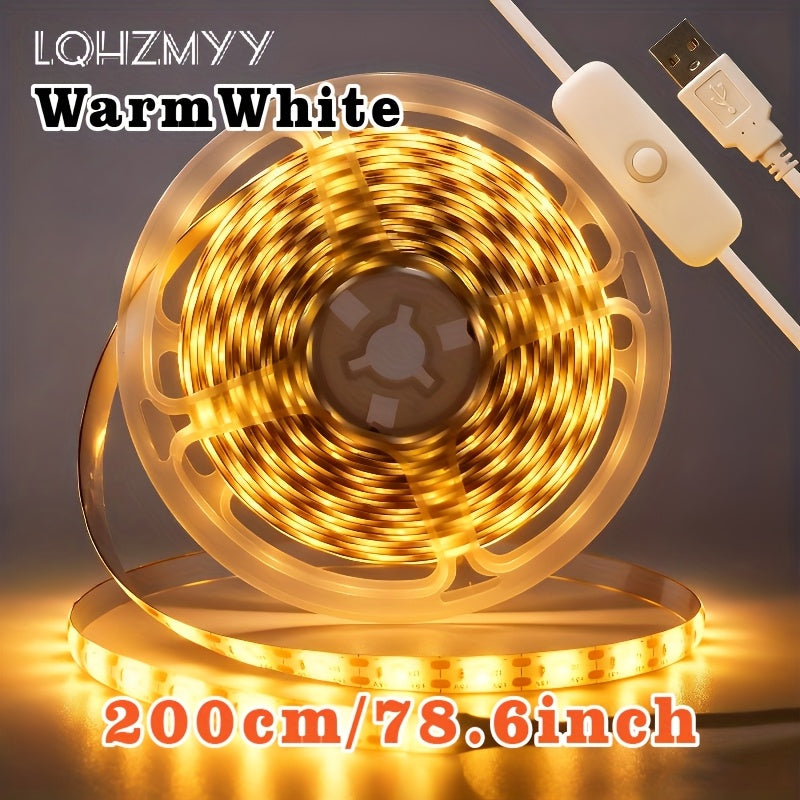LQHZMYY USB供电501开关 LED灯带 - 家用、派对、圣诞节、生日装饰即插即亮照明 - 无需外接适配器的节能型LED灯带，适用于桌面、露营、婚礼、室内/户外装饰 - 节日氛围灯光，可调节柔性照明，多功能装饰灯