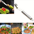 Household Chili Corer, Multifunctional Serrated Stainless Steel Pepper Seed Remover, Kitchen Tool for Seeding Bell Pepper Chili Bitter Melon