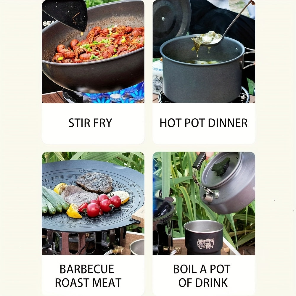 Portable Outdoor Cooking Stove, 21000W Camping Backpacking Stove, Outdoor Slamfire Seven-Star Stove, Includes Fuel Canister Adapter, Trigger, Foldable Windproof Camping Gas Stove