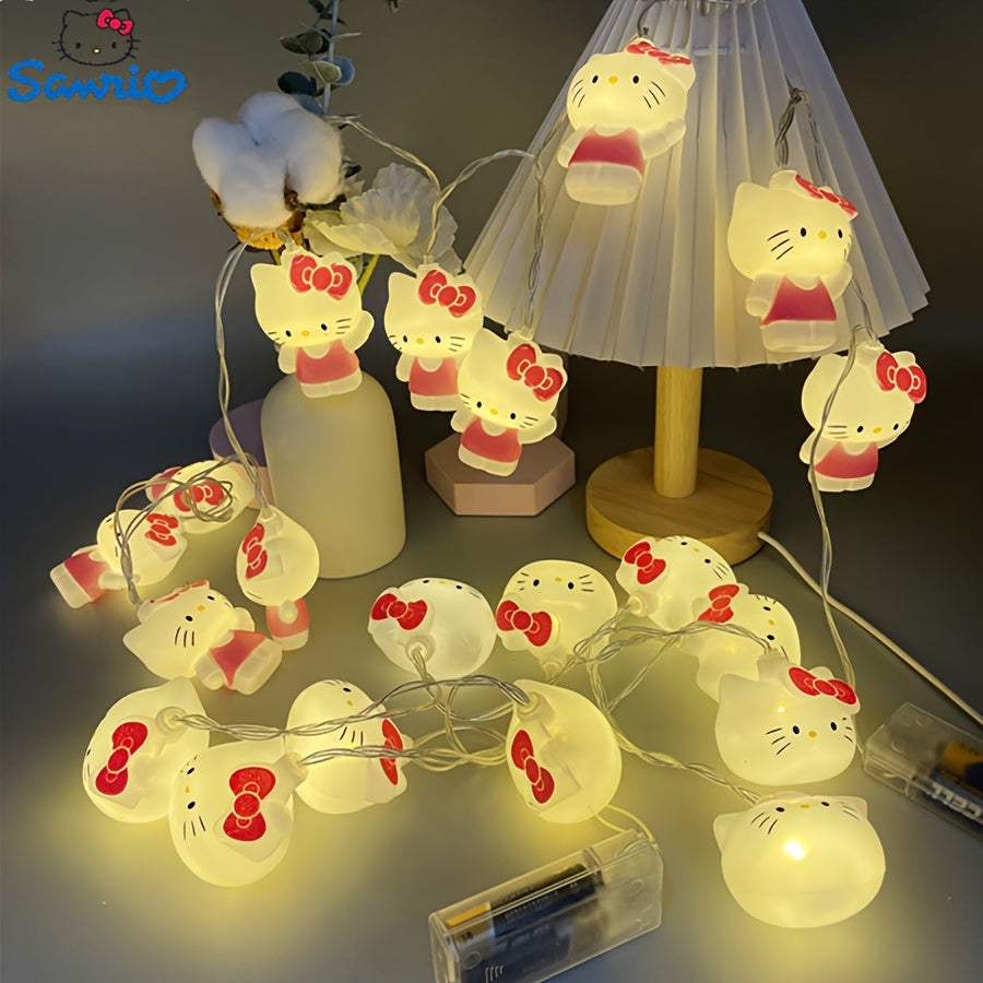 Sanrio Hello Kitty 10燈 Cinnamoroll 卡通 LED 燈串 - 適合慶祝活動、生日和懸掛裝飾的趣味裝飾 - 適用於戶外露營、室內裝飾、萬聖節居家造型、派對禮物、聖誕節禮物