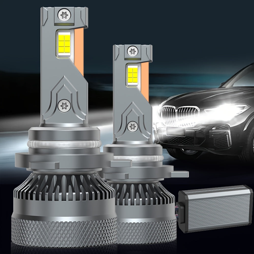 2pcs Super Bright H11 LED Headlight Bulbs H4/9003/HB2-QF003 H7/H18/H1/9006/HB2/H11/9005/H16/H9/9012, 6500K, 800% Brightness, 43000 Lumens, with External Driver Canbus Plug-and-Play