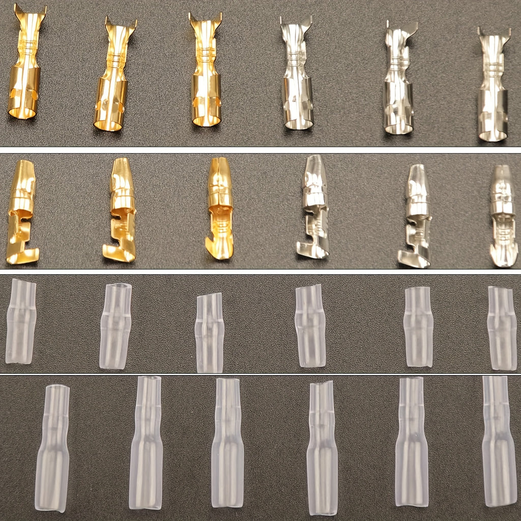 200/400-Piece 4.0mm Bullet Connector Male & Female Set – Brass Bullet Terminal Connectors with Insulating Sleeves, Crimp Terminal Connectors, Automotive Electrical Connectors, Motorcycle Connector Kit