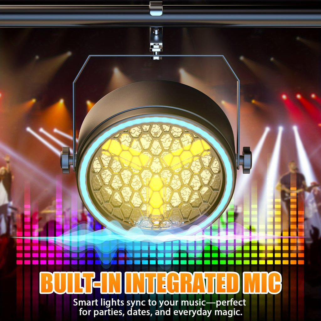 180W stage par light COB stage spotlight, backlight gold ultra-bright LED par light with light strip, DMX512 control, sound-activated retro upward lighting, suitable for events, clubs, weddings, theaters, churches, dance lighting