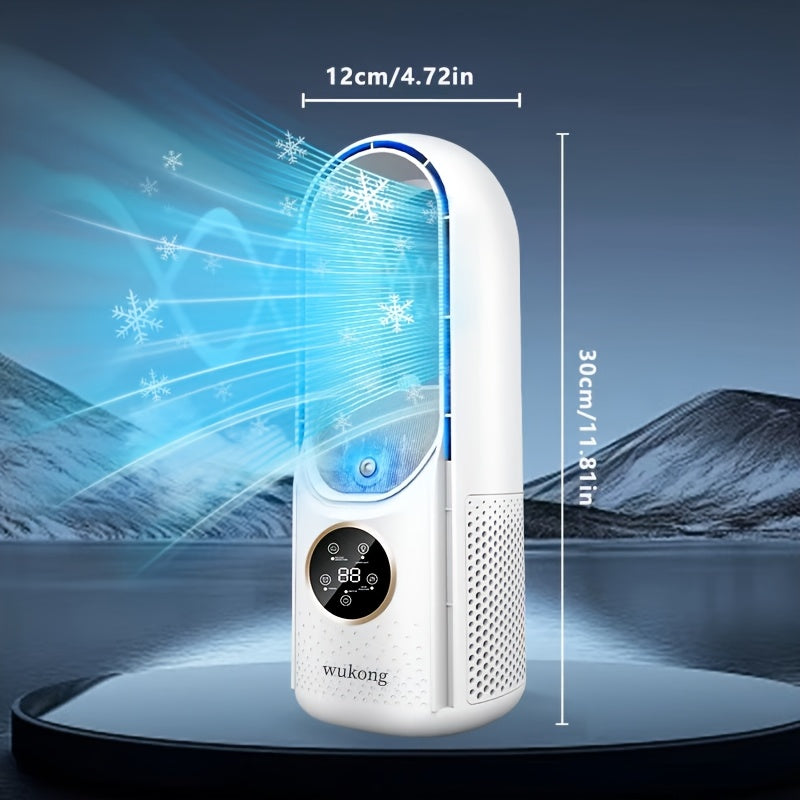 Portable Bladeless Air Conditioner Fan, Personal Evaporative Air Cooler, 6 Speed Levels Mini Cooling Fan, Desktop Cooler Fan for Room and Office