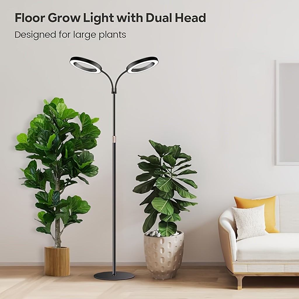 66.93 Inch Large Indoor LED Winter Grow Light, USB Powered, 72 Full Spectrum LED Beads, Adjustable Stand with Base, 5 Dimmable Levels, Blue Red White Warm Light Optional, 3/9/12H Timer, Ideal for Seedlings and Succulents