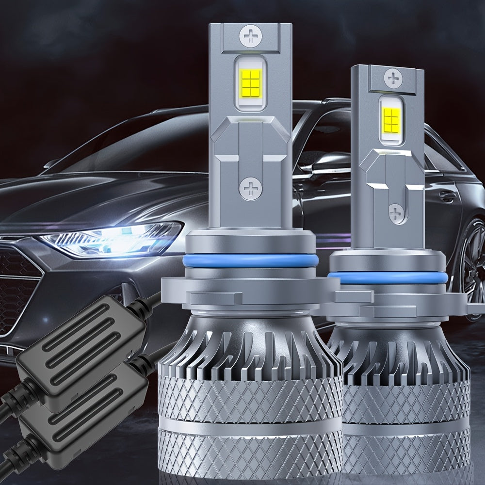 2-Pack LED Car Headlight Bulbs - Model O122, 6500K Color Temperature, with CANbus External Driver, Compatible with H1, H4, H7, H11, 9005, 9006, 9012 Sockets. 210W High Power Bulbs, 28200 Lumens Brightness, 600% Brightness Increase