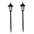 2 Pack Large Solar Street Light with Motion Sensor and Smart Control | European Lantern Style Black LED Outdoor Light, 3.94ft Tall, IP65 Waterproof, Durable Plastic, Lithium Battery, Perfect for Courtyard, Garage, Door, Garden, Square, Street