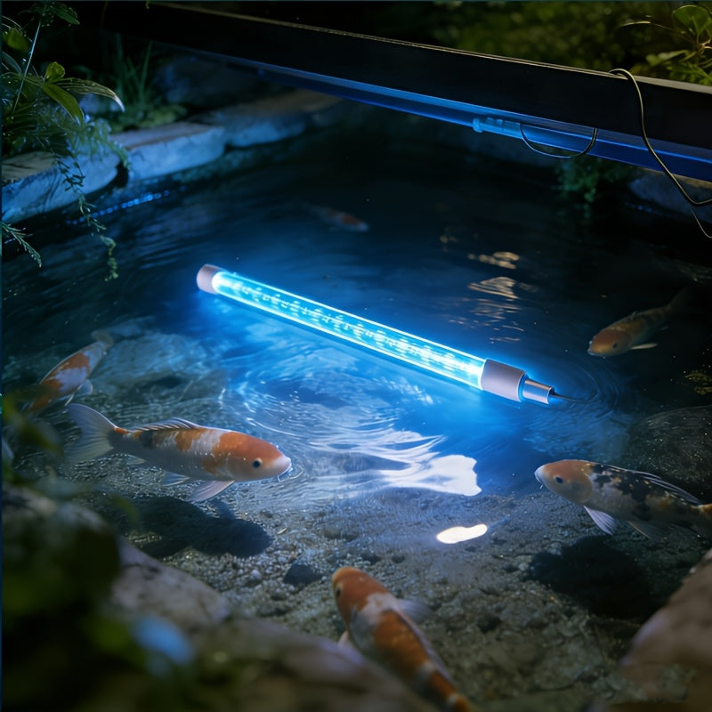 RGB multi-color aquarium submersible smart lighting fixture, multiple light colors, multiple lighting modes, aquarium lighting tube, fish growth light, timer adjustable colors, aquarium decorative lighting fixture, equipped with suction cup design