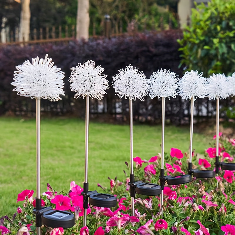 2-Piece [2025 New] Dandelion Solar Garden Light Outdoor LED Landscape Light, Courtyard Path Flower Bed Patio Lawn Decorative Solar Flower Light, Christmas Decoration