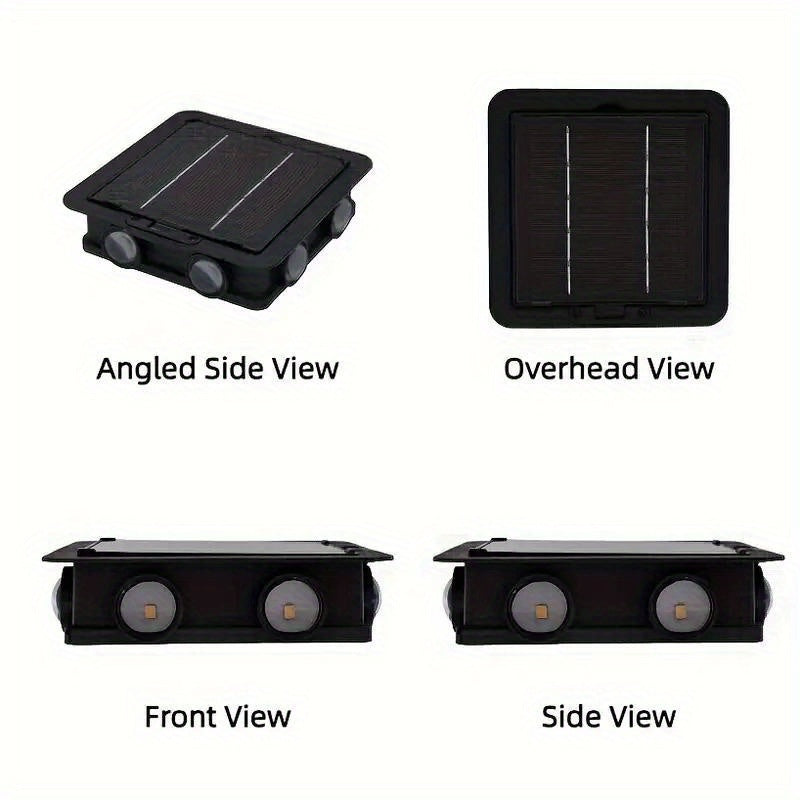 2-Pack Solar Wall Washer Light, 2200mAh Battery, Solar Outdoor Light, Solar Wall Light, Adjustable Solar Panel, 12-Hour Runtime, Suitable for Halloween, Garage, Garden, Porch, Courtyard, Villa Decoration