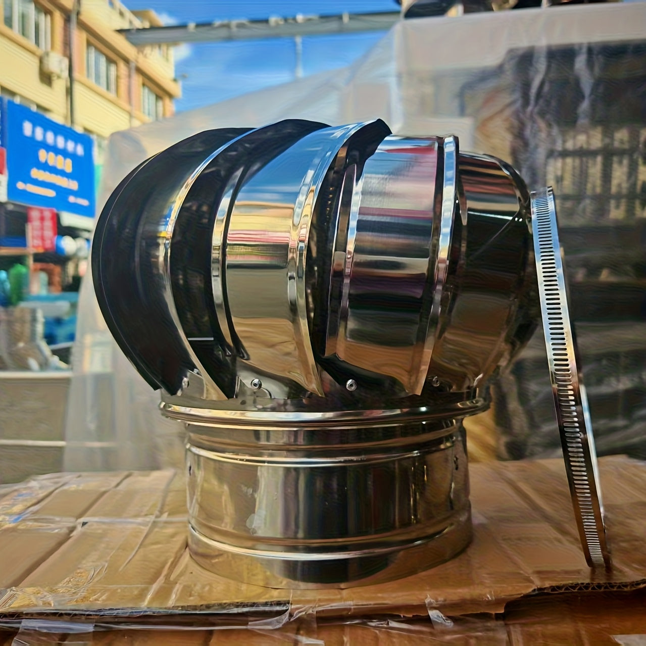10.16cm-50.8cm Non-Electric Roof Ventilator, Heavy-Duty 201 Stainless Steel Wind Turbine Fan, Ventilation & Cooling for Factories, Farms & Homes, Power-Free Exhaust Fan for Industrial Facilities