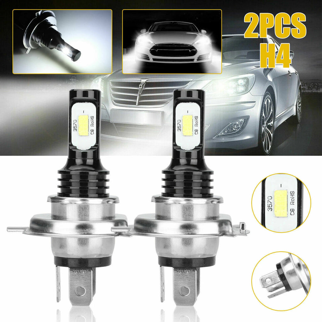 2-Pack 9003/H4/HB2 LED Headlight Bulb Set, 100W Super Bright White Light, High/Low Beam, 6000K, No Battery, 12-24V High Brightness Bulb | LED Durable Bulb Housing, Car Lighting Upgrade | High Brightness Bulb