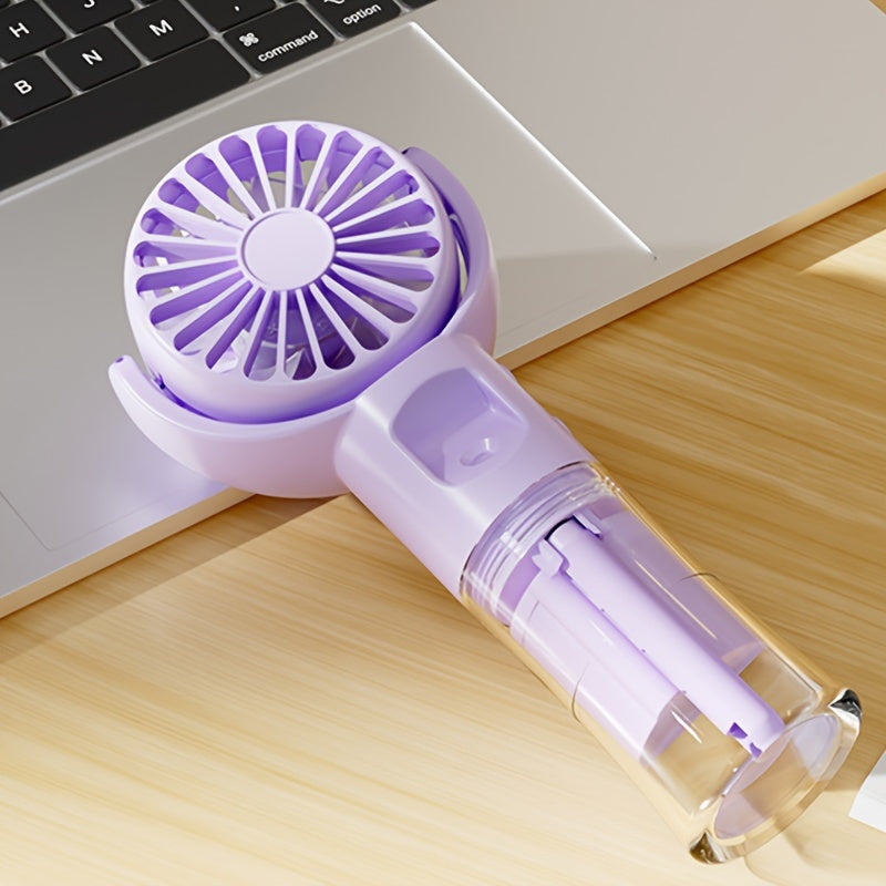 Handheld Spray Fan Desktop Humidifying Fan, Outdoor Portable Mist Cooling Mini Fan with 4 Speed Adjustment