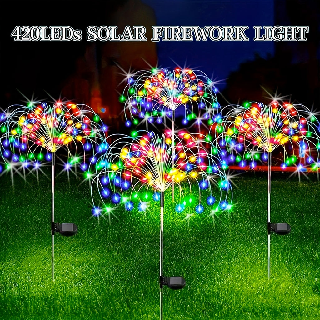 520 LED Solar Garden Light Solar Firework Light, 8 Modes Lighting Solar Light Outdoor Smart Light with Smart Sensor Switch, Perfect for Garden Courtyard, Walkway, Pathway, Party, Wedding Decoration, Optional 420/280/90 LEDs