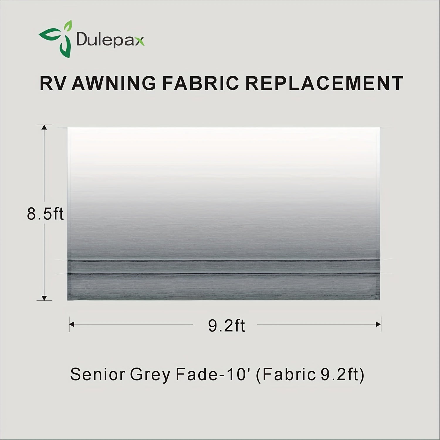 RV Awning Fabric Replacement (17.2ft) - Heavy Duty 16oz Vinyl Fabric - Universal RV Awning Replacement for All Brands - Premium Fade Grey Blue