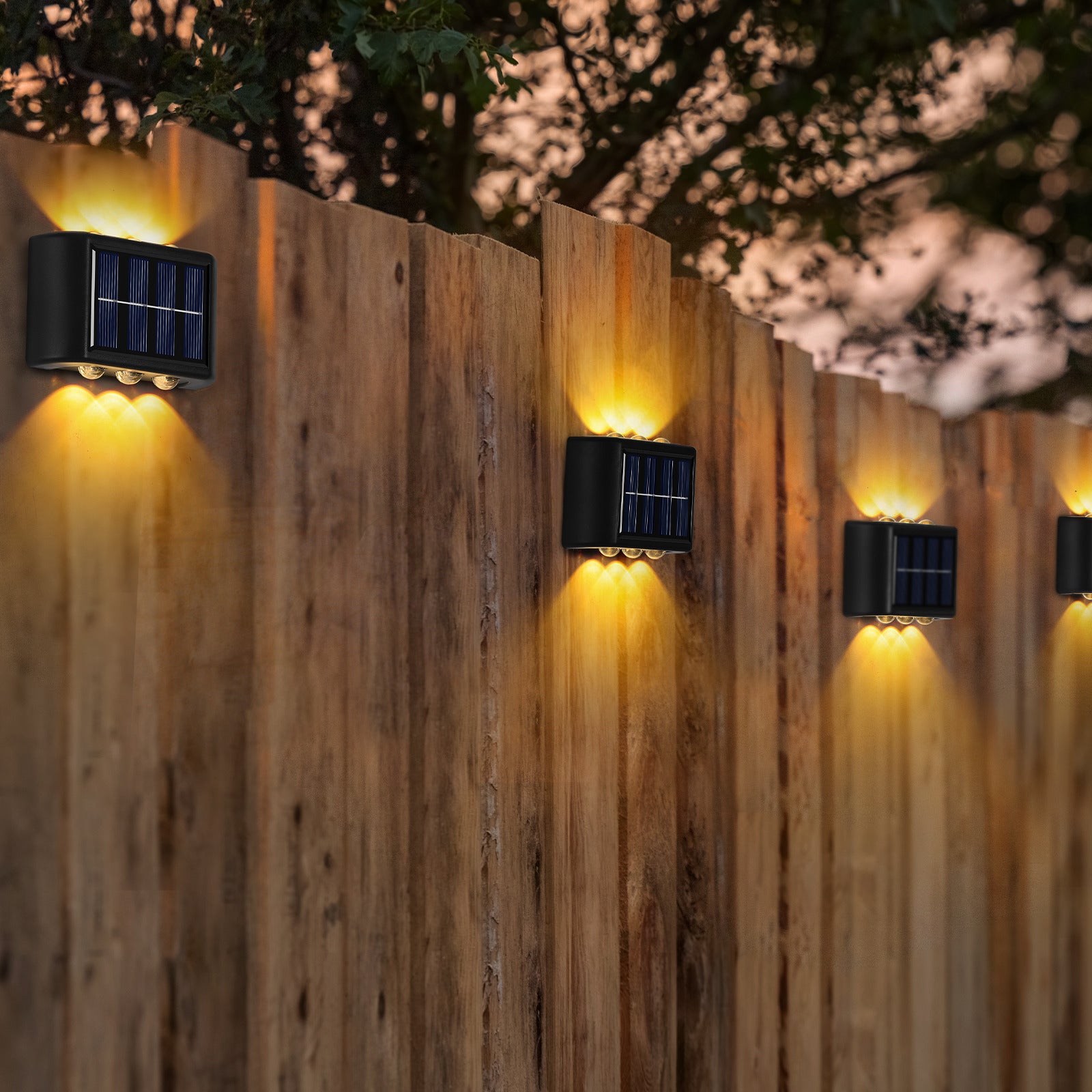 Buy 6 Pieces 6 LED Solar Wall Light - Warm Light Outdoor Lighting