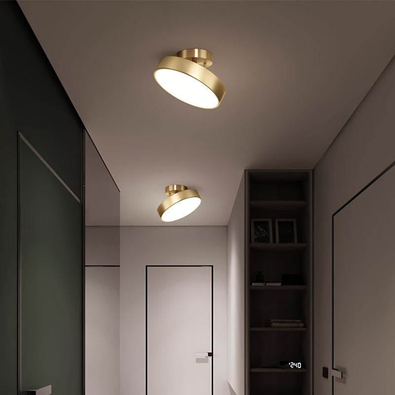 Brass Light Luxury Ceiling Light for Entryway, Home Hallway, Balcony, Front Door Lighting Fixture