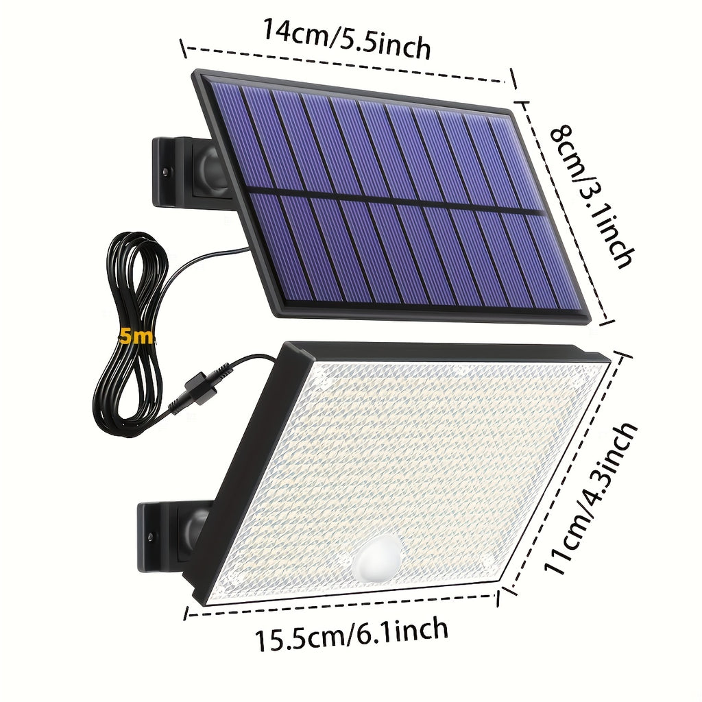 400 LED Solar Outdoor Light with Light Sensor, Remote Control, Separate Light Sensor Panel, 16.4 ft Cable, Dusk to Dawn Lighting, Security Solar Floodlight, Suitable for Outdoor Porch, Yard, Shed, Wall, Christmas Gift, Father's Day Gift