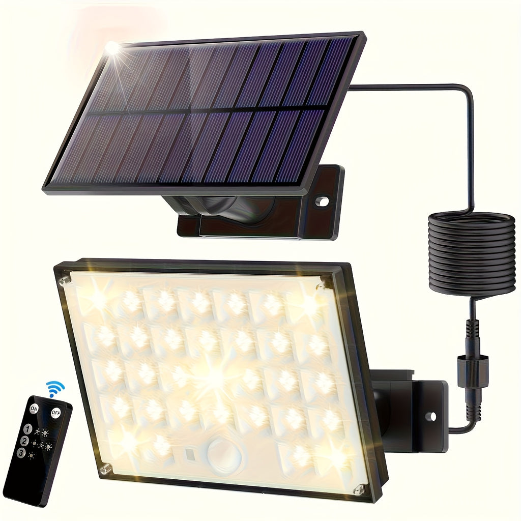 127 LED Solar Split Light - Outdoor IP65 LED Street Light, Perfect for Garden Courtyard Lawn Patio | Remote Control & Motion Sensor | High Brightness Energy Saving Security Lighting