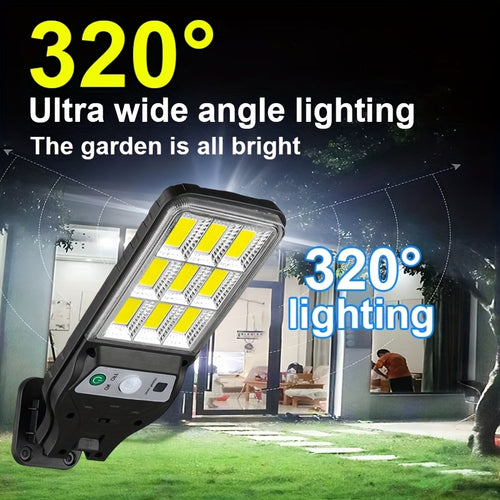 1/2 Pack COB Solar Exterior Wall Light, Smart Motion Sensor Switch, 3 Lighting Modes, Solar Charging Outdoor Street Light, Perfect for Outdoor Garden Lighting, Garden, Patio, Street Light, Porch Light, Home Lighting